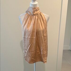 NWT Entro Tie Neck Satin Top Sz M